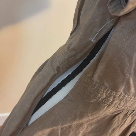 COPY BODEN Dress Cotton Linen Blend Tan Short Sleeve Size Button Top US 6p - Picture 7 of 8